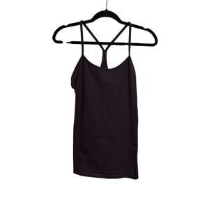 Lululemon Tank Top Womens Size 10 Power Y Luon Black Cherry Purple Racerback